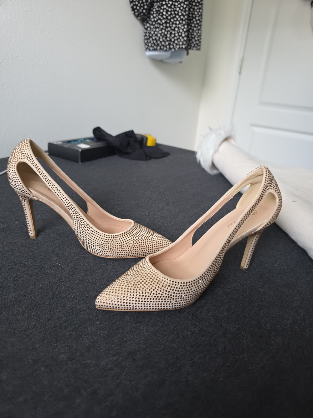 NEWBELLA Women's Glitter Stiletto Heels - Pointed Toe High Heels